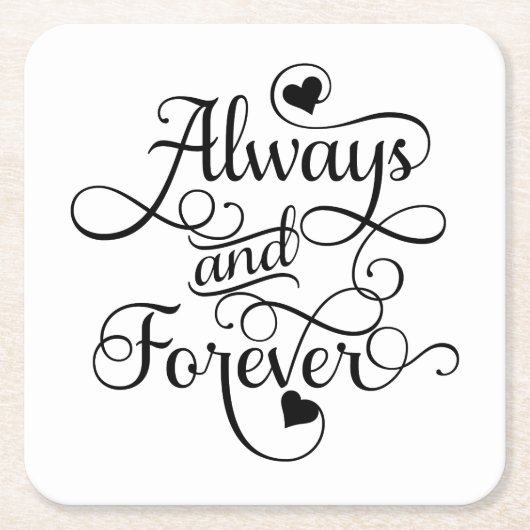常に永遠結婚に、またはバレンタインデー スクエアペーパーコースター (正面)