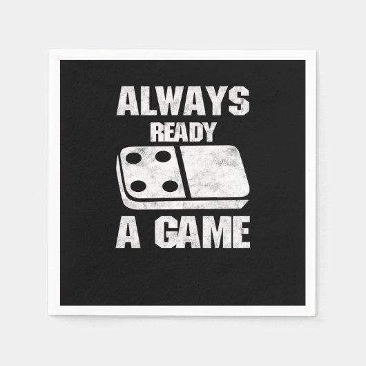 常に準備されたドミノタイルパズルのゲームギフト スタンダードカクテルナプキン (正面)