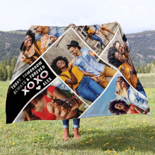 常に無期限 | モダン 6フォトコラージュ フリースブランケット