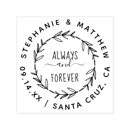 常に無期限 |素朴離れとカスタムScript セルフインキングスタンプ (デザイン)