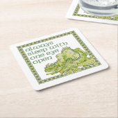 常に片目を開けて眠る スクエアペーパーコースター (アングル)