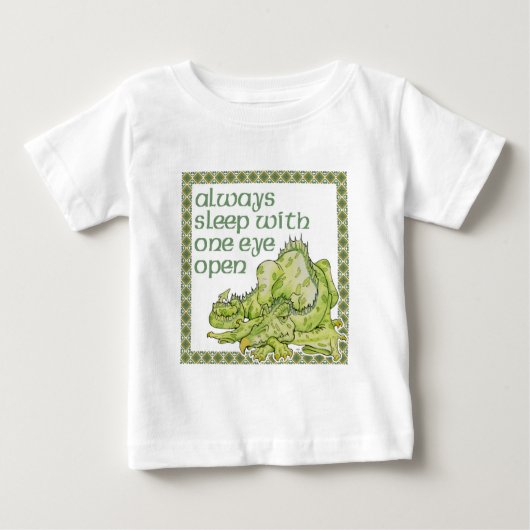 常に片目を開けて眠る ベビーTシャツ (正面)