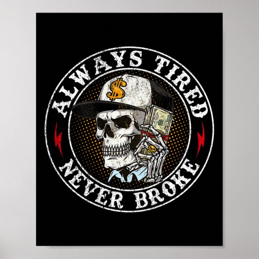 常に疲れて決してスカルを壊さない（背面） ポスター (正面)