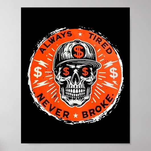 常に疲れて決してスカルを壊さない（背面） ポスター (正面)