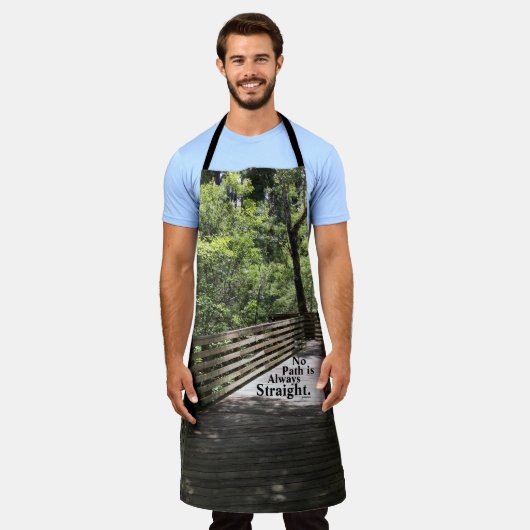 常に直線のパスなし エプロン (着用した状態)