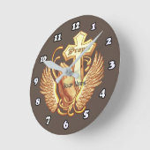 常に祈クリスチャンを越える ラウンド壁時計 (傾斜)