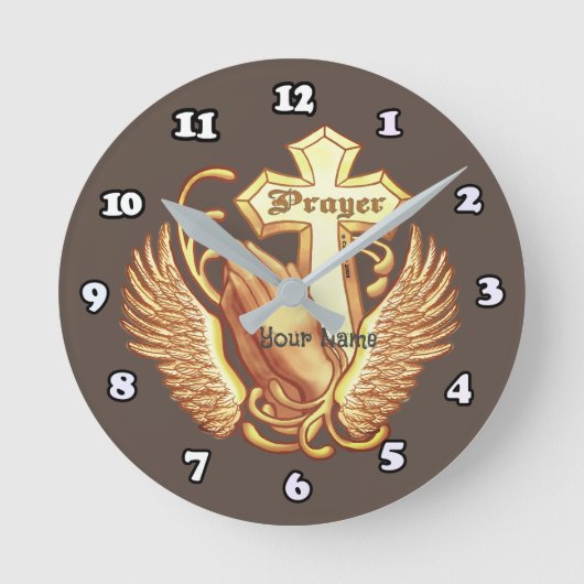 常に祈クリスチャンを越える ラウンド壁時計 (正面)