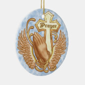 常に祈クリスチャン十字架 セラミックオーナメント (右)