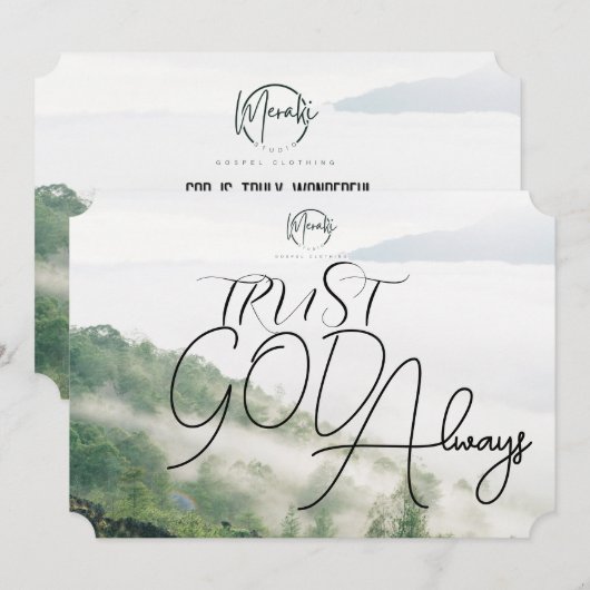 常に神を信頼する 招待状 (正面/裏面)