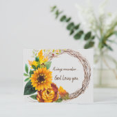 常に神を思い出すひまわり引用文 ポストカード (スタンド正面)