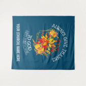 常に神与え感謝していキリスト教の感謝祭に タペストリー (正面(横))