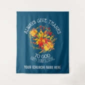 常に神与え感謝していキリスト教の感謝祭に タペストリー (正面)