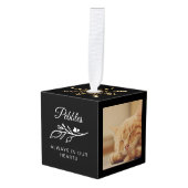 常に私たちのハートでペットフローラ写真コラージュ キューブオーナメント (正面アングル)