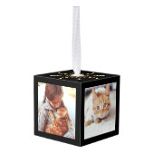 常に私たちのハートでペットフローラ写真コラージュ キューブオーナメント (裏面アングル)