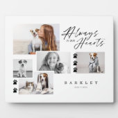 常に私たちのハートでペット写真コラージュ記念 フォトプラーク (正面)