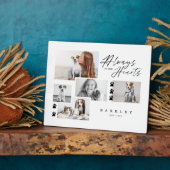 常に私たちのハートでペット写真コラージュ記念 フォトプラーク (側面)