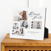 常に私たちのハートでペット写真コラージュ記念 フォトプラーク