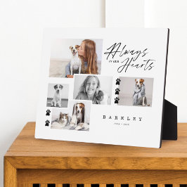 常に私たちのハートでペット写真コラージュ記念 フォトプラーク