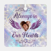 常に私たちのハートパーソナライズされた- Memorial Photo メタルオーナメント (正面)