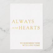 常に私たちのハートミニマル結婚リストのサイン 箔シーズンカード (正面)