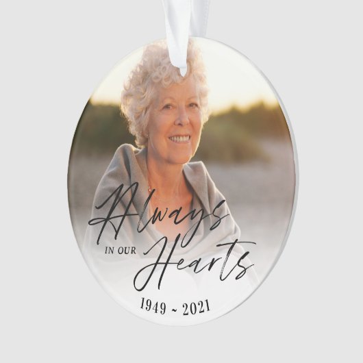 常に私たちのハート写真記念記念キープサケ オーナメント (正面)