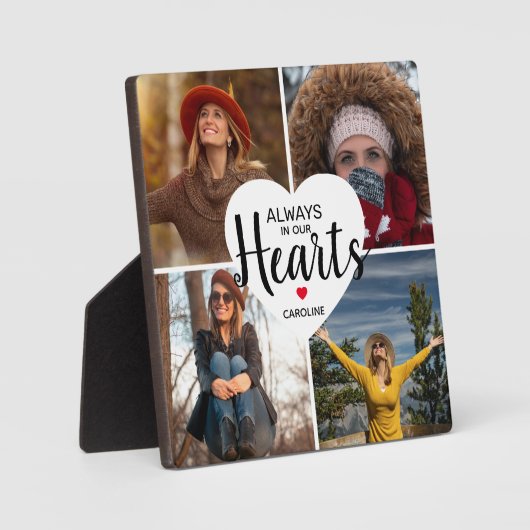 常に私たちのハート |メモリアル4フォトコラージュ フォトプラーク (正面)