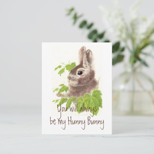 常に私のハニーのウサギである、ガラス ポストカード (スタンド正面)