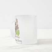 常に私のハンニーバニーのウサギ、ガラスマグ フロストグラスマグカップ (正面左)