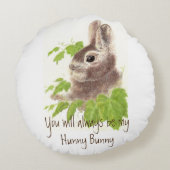 常に私のハンニーバニーラビット引用文 ラウンドクッション (裏面)