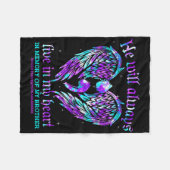 常に私のハートで私の兄の自殺の予防A フリースブランケット (正面(横))