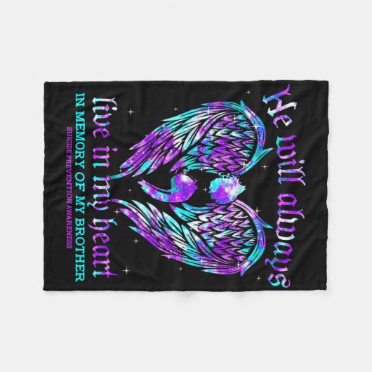 常に私のハートで私の兄の自殺の予防A フリースブランケット (正面(横))