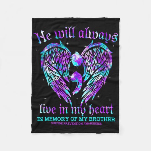 常に私のハートで私の兄の自殺の予防A フリースブランケット (正面)