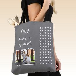 常に私のハートで2フォトペットラバーグレー トートバッグ