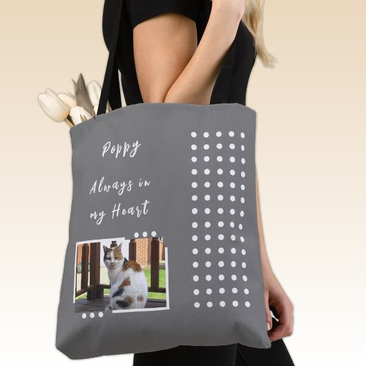 常に私のハートで2フォトペットラバーグレー トートバッグ