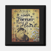 常に私のハートブルドッグ引用文 |犬の恋人のプレゼント マグネット (正面)