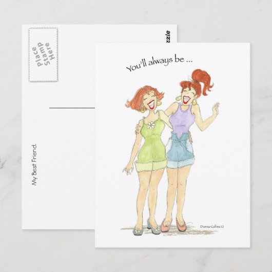 常に私の友最高の人 ポストカード (正面/裏面)