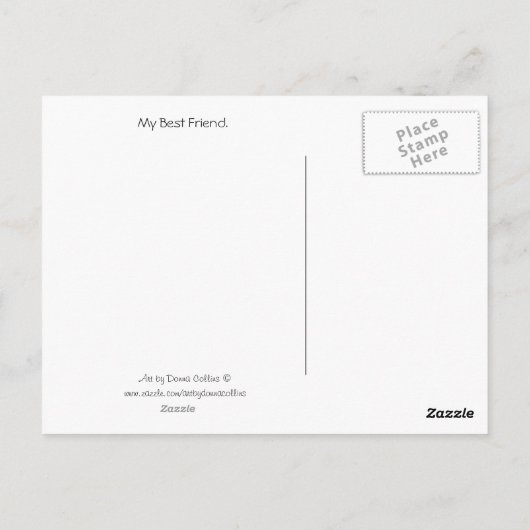 常に私の友最高の人 ポストカード (裏面)