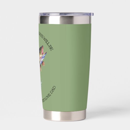 常に私の最初と愛の素晴らしパパ – 緑 保温保冷タンブラー (左面)