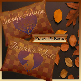 常に秋、永遠の秋キツネと木 アクセントクッション