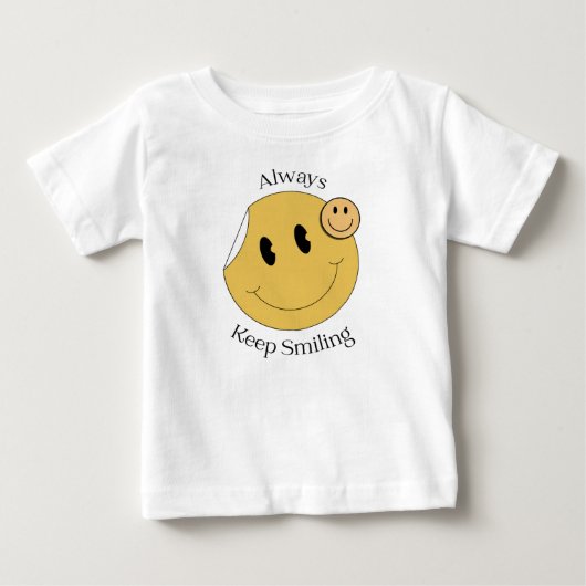 常に笑顔保を浮かべる ベビーTシャツ (正面)
