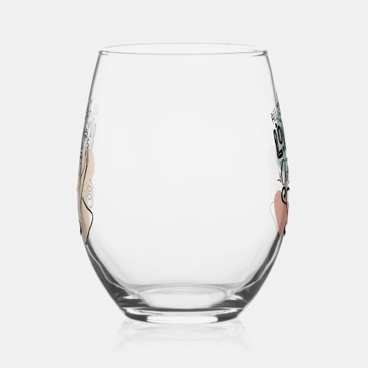 常に紫前向き黄 ステムなしワイングラス (右)