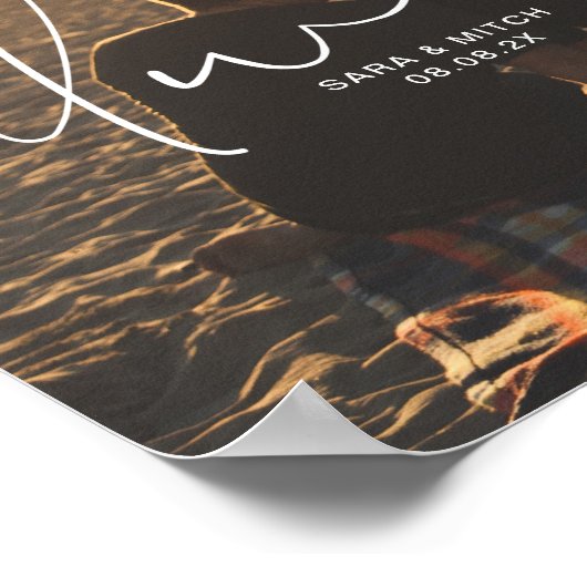 常に結婚写真ポスター看板 名前と日付 ポスター (角)