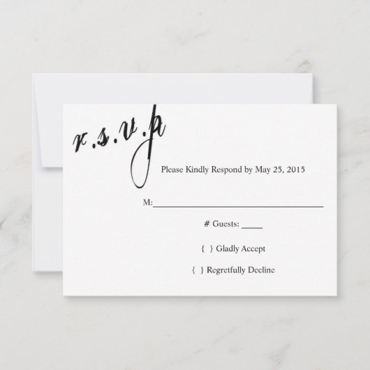 常に結婚式の出欠確認カードを決定しました 招待状 (正面)