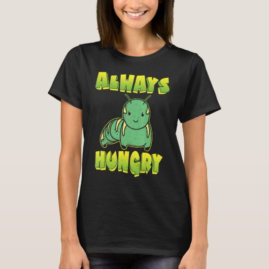 常に腹ペコのイモムシ Tシャツ (正面)