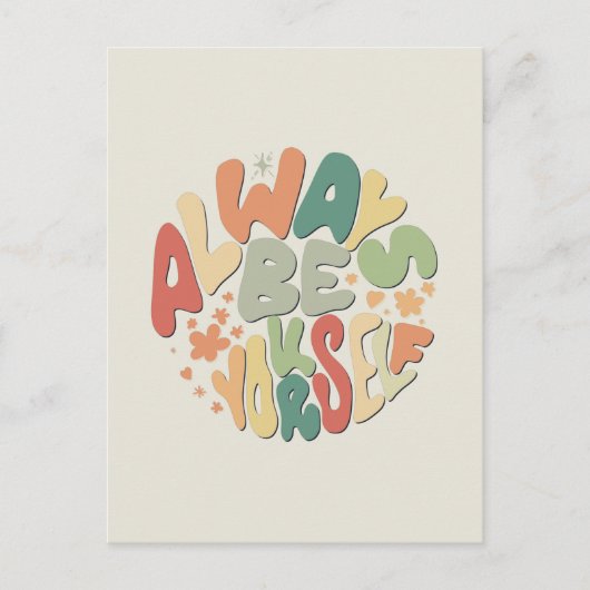 常に自分でいよう – 秋感動的 ポストカード (正面)