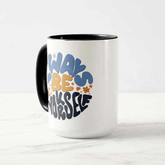 常に自分でいること – やる気を起こさせる引用文 マグカップ (正面左)