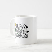 「常に自分の太陽の光」ひまわり引用文 コーヒーマグカップ (正面左)