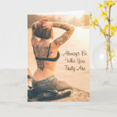 常に自分の姿を見感動的る カード (黄色い花)