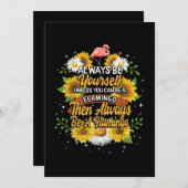 常に自分らしくあれ、ただしフラミンゴになれるなら別 招待状 (正面/裏面)