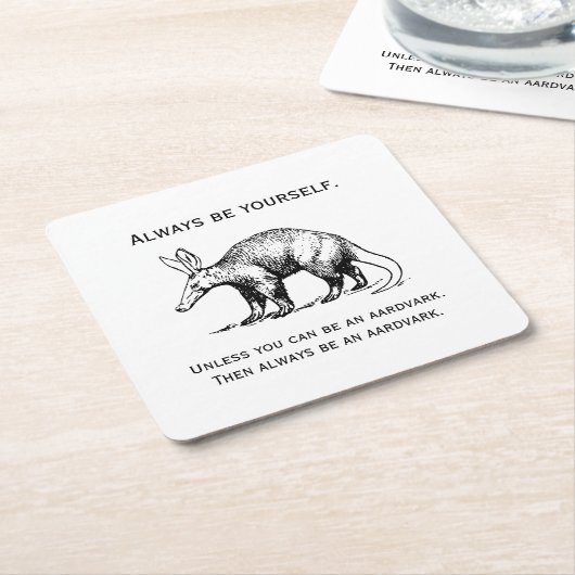 常に自分自身またはアールダークおもしろい スクエアペーパーコースター (アングル)